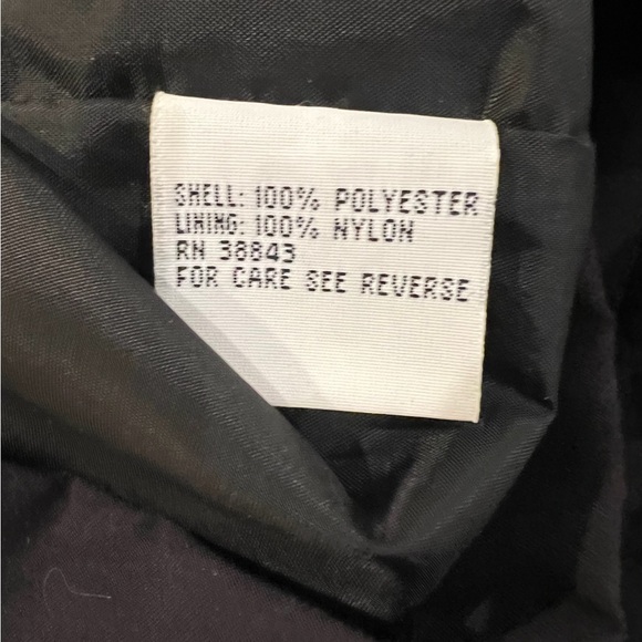 Vintage Utility Jacket Made in Egypt Black Hooded Pockets Cinched Waist Large - Picture 15 of 16